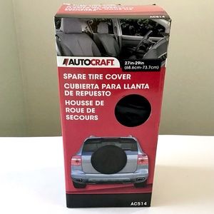 AutoCraft Spare Tire Cover Black 27in-29in All Weather Protection AC514 NEW